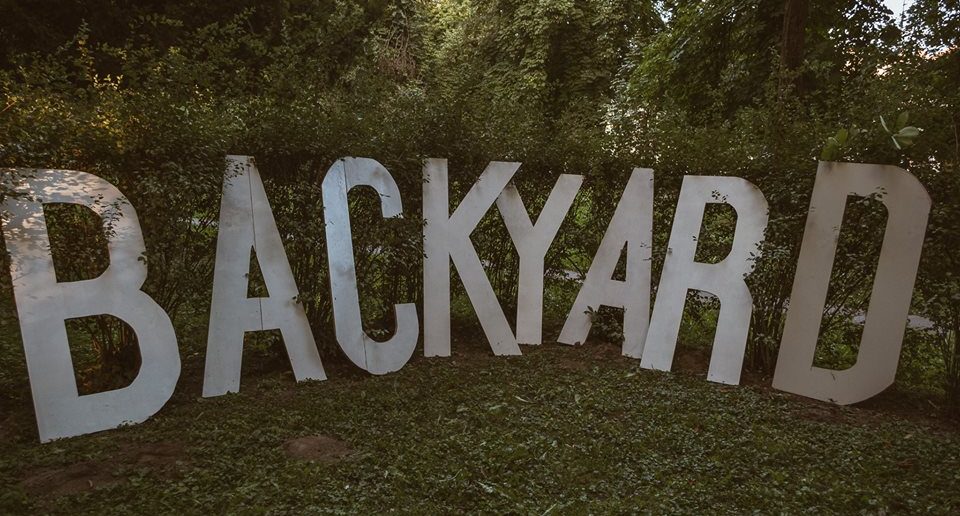 Backyard art festival banner